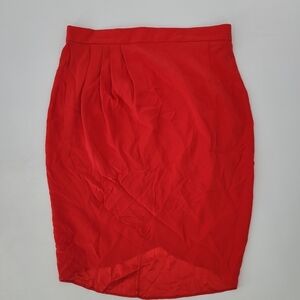 Amanda Uprichard Red 100% silk wrap skirt size Large
